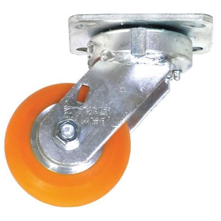 Zoro Select Kingpinless Swivel Plate Caster, Polyurethane, 650 lb. CDP-G-6