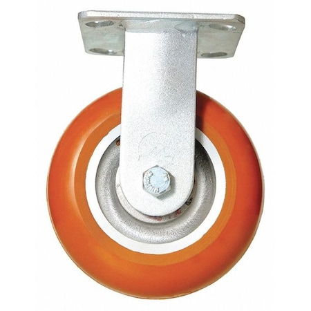 Zoro Select Rigid Plate Caster, Polyurethane, 1000 lb. 49H867