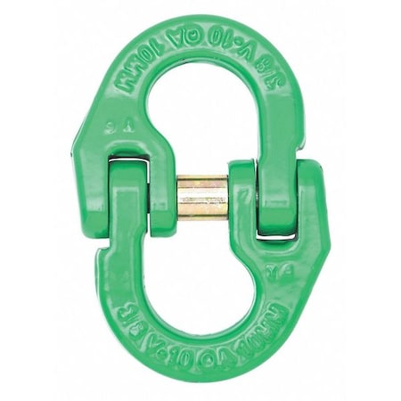 Campbell Chain & Fittings 3/8"  Quik-Alloy Coupling Link, Grade 100, Painted Green 5779235