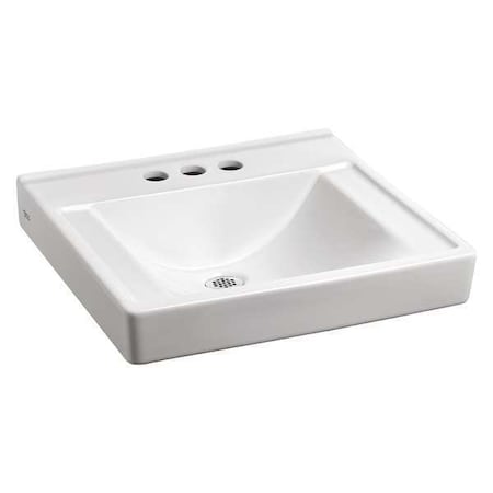 American Standard Lavatory Sink, 3 Holes, White, 7" H 9024904EC.020
