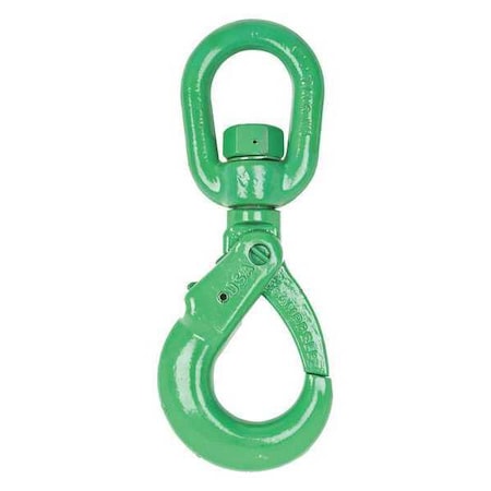 Campbell Chain & Fittings 1/2" Cam-Alloy Swivel Self Locking Hook, Grade 100, Painted Green 5798895