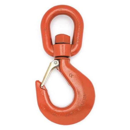Campbell Chain & Fittings No. 11 Alloy Latched Swivel Hoist Hook, 11 Ton PL, Forged Alloy, Painted Orange 3953115PL