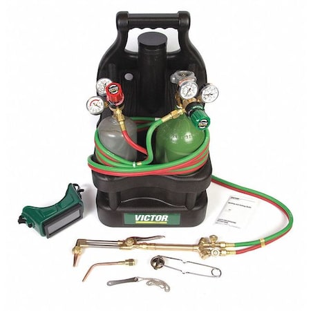 Victor Gas Welding Outfit, G150 Series, Acetylene, Welds Up To 1/4 in CGA-200, CA1350, 1-W-1 0384-0944