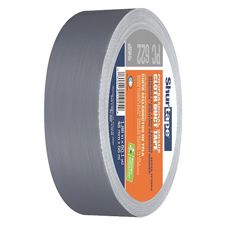 Shurtape Duct Tape, Silver, 60-1/8 yd L, 1-7/8 in W 183845