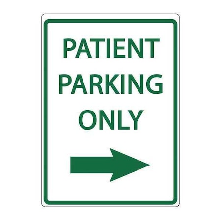 Zing Parking Sign, PATIENT PARKING, 18X12, 3081 3081