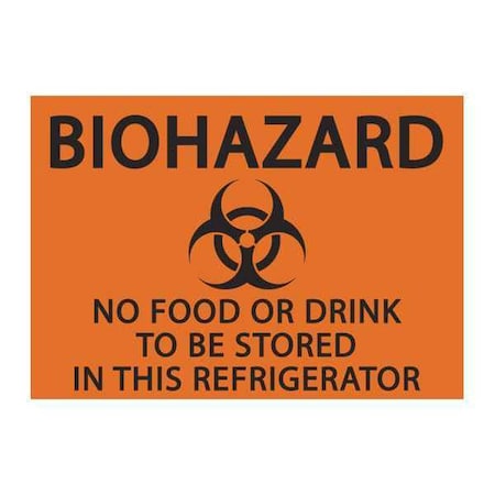 Zing Biohazard Sign, 7 in Height, 10 in Width, Plastic, Rectangle, English 1917S