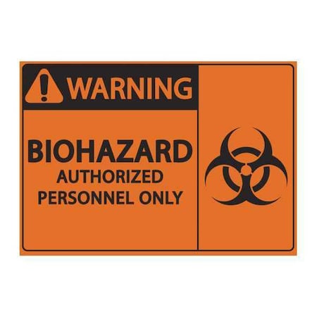 Zing Biohazard Sign, 7 in Height, 10 in Width, Plastic, Vertical Rectangle, English 1921