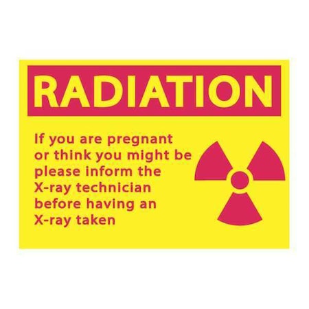 Zing Radiation Sign, 7 in H, 10 in W, Aluminum, Rectangle, 1933A 1933A