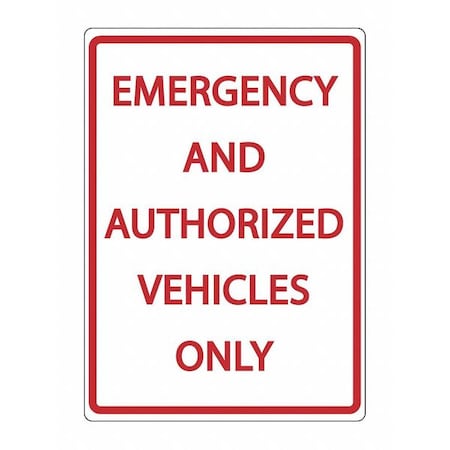 Zing Authorized Parking Sign, 12" W, 18" H, English, Aluminum 3070