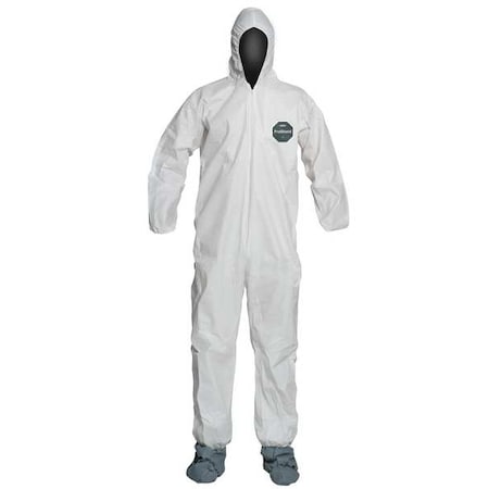Dupont Hooded Disposable Coveralls, 2XL, White, zipper NB122SWH2X002500