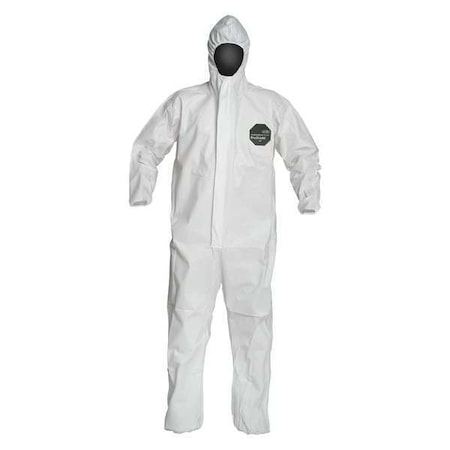 Dupont Hooded Disposable Coveralls, 2XL, White, zipper NB127SWH2X002500