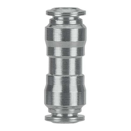 Aignep Usa Push-Fit Adapter Fitting, Push-to-Connect x Push-to-Connect, 6mm Tube OD, Stainless Steel 60040-6