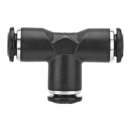 Aignep Usa Push-Fit Tee Fitting, Push-to-Connect x Push-to-Connect x Universal, 10mm Tube OD, 1/4 in Pipe Size 55222-10-1/4