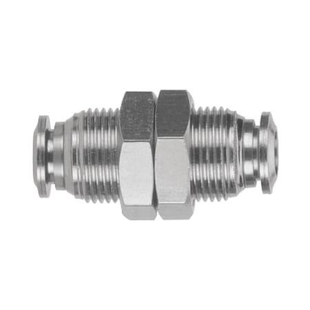 Aignep Usa Push-Fit Adapter Fitting, Push-to-Connect x Push-to-Connect, 5/16 in Tube OD, Stainless Steel 60050-05