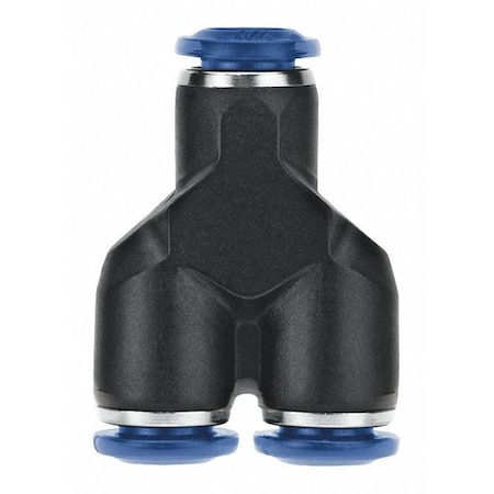 Aignep Usa Push-Fit Wye Fitting, Push-to-Connect x Push-to-Connect x Push-to-Connect, 3/8 in Tube OD 85310-06