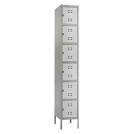 Safco Six Tier Box Locker, 12 in W, 18 in D, 78 in H, Gray 5524GR
