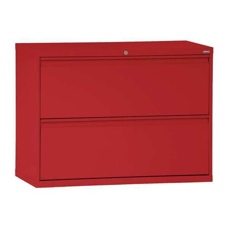 Sandusky Lee 36" W 2 Drawer File Cabinet, Red, Letter/Legal LF8F362-01