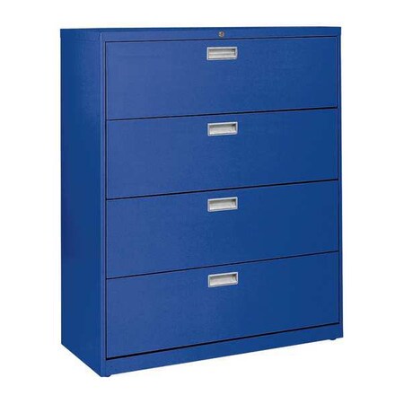 Sandusky Lee 42" W 4 Drawer File Cabinet, Blue LF6A424-06