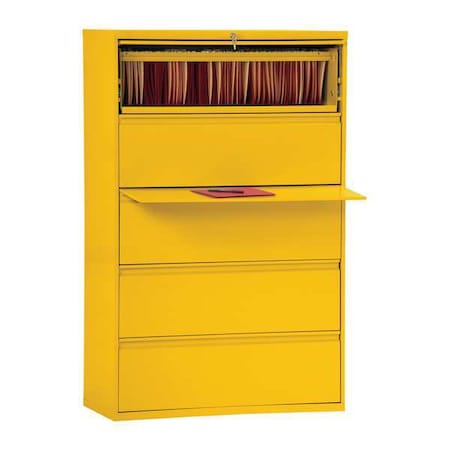 Sandusky 42 W 5 Drawer File Cabinet Yellow Letter Legal Lf8f425