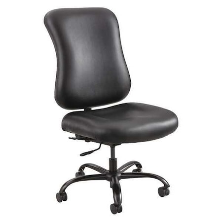 Safco Optimus Chair, Black Seat, Black Back, 25 in W 25" L 45-1/2" H, No Arm, Vinyl Seat 3592BL