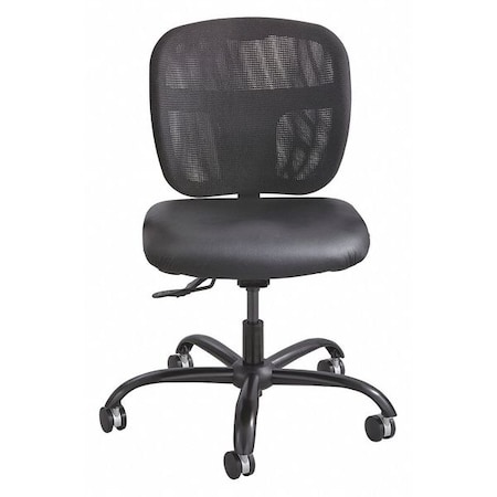 Safco Vue Task Chair, Black Seat, Black Back, 26 in W Seat: 20" L 37" H, No Arm, Vinyl Seat 3397BV