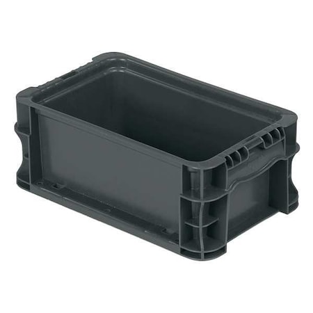 ORBIS Straight Wall Container, Gray, Plastic, 12 in L, 7 2/5 in W, 5 in H, 0.13 cu ft Volume Capacity NSO1207-5 GRAY