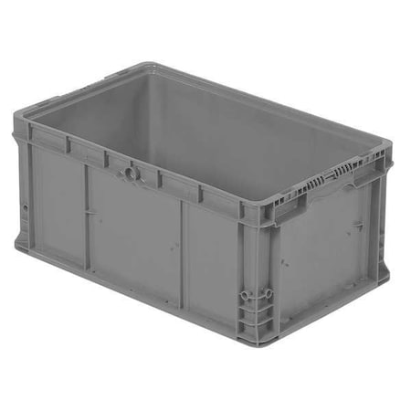 ORBIS Straight Wall Container, Gray, Plastic, 24 in L, 15 in W, 11 1/2 in H, 1.78 cu ft Volume Capacity NXO2415-11.5 GRAY