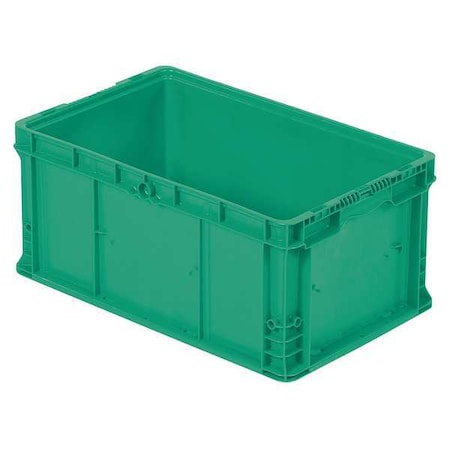 Orbis Straight Wall Container, Green, Plastic, 24 in L, 15 in W, 11 1/2 in H, 1.78 cu ft Volume Capacity NSO2415-11.5 MED. GREEN