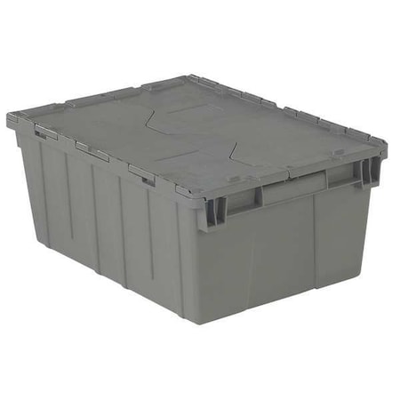 Orbis Attached Lid Container, 9.72 gal Volume Cap., 21 7/8 in L, 15 1/4 in W, 9 in H, Gray FP143 GRAY
