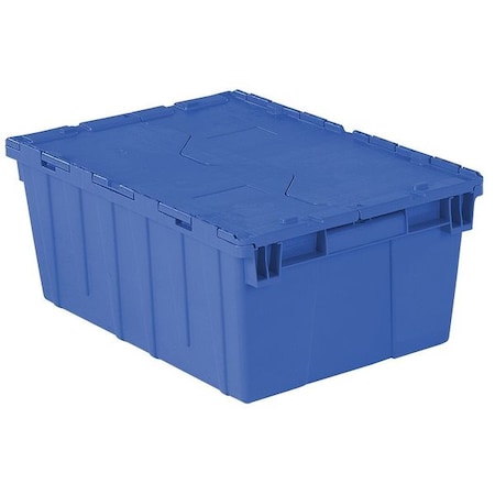 Orbis Attached Lid Container, 9.72 gal Volume Cap., 21 7/8 in L, 15 1/4 in W, 9 in H, Blue FP143 DARK BLUE