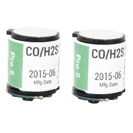Industrial Scientific Large Replacement Dual Sensor, CO, H2S 17156919