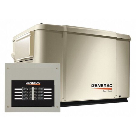Generac Automatic Standby Generator, Natural Gas/Propane, Single Phase, 7.5kW LP/6kW NG, Air Cooled 6998