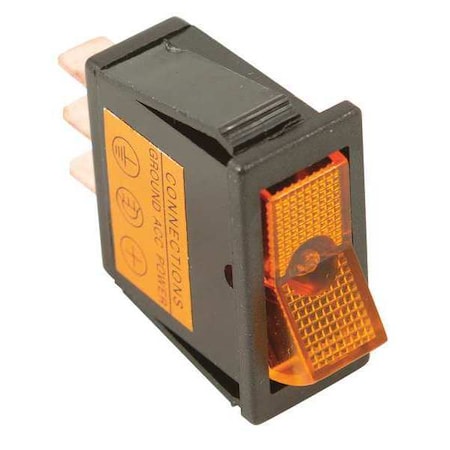 Battery Doctor Rocker Switch, 1/4" Male Terminal, Amber 20531