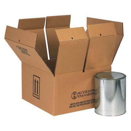 Partners Brand 14 1/4 in x 14 1/4 in x 7 5/8 in Hazmat Box, Kraft, Corrugate, Double Wall, 51 ECT, 10 PK HAZCO4G
