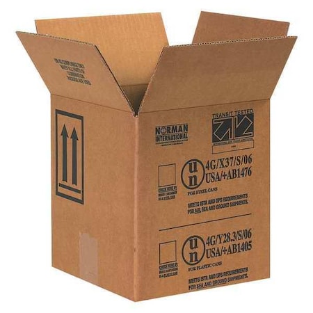 Partners Brand 8 1/2 in x 8 1/2 in x 9 5/16 in Paint Can Box, Kraft, Corrugate, Single Wall, 44 ECT, 25 PK HAZ1044