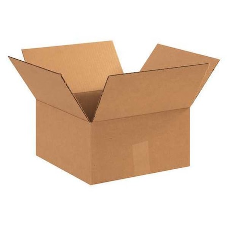 Partners Brand 12 in x 12 in x 8 in Heavy-Duty Box, Kraft, Corrugate, Single Wall, 44 ECT, 25 PK HD12128