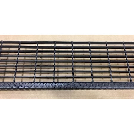 Zoro Select Carbon Steel Stair Tread, Carbon Steel Serrated Surface, 24 in W, 9 3/4 in D, Checker Plate 20188R100-TRD2