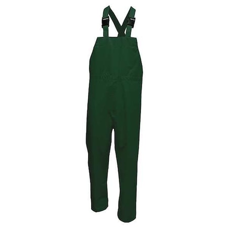 Viking Rain Bib Pants, Polyester, 32 in Inseam, Elastic Closure, Green, Size L 2910PG-L