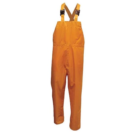 Viking Rain Bib Pants, Polyester, 32 in Inseam, Elastic Closure, Yellow, Size L 2910PY-L