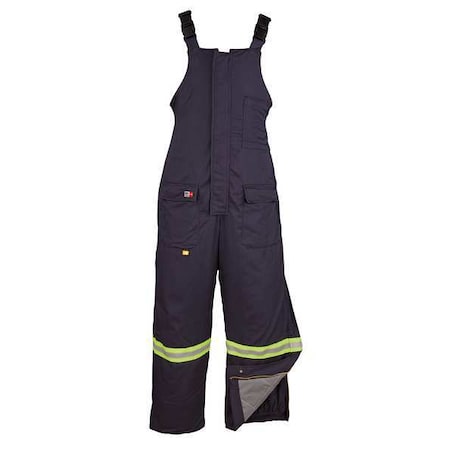 Big Bill Bib Overalls, 52 cal/sq cm ATPV, 30 in Inseam, 12% Nylon, 88% Cotton, Snap M905US7-LR-NAY