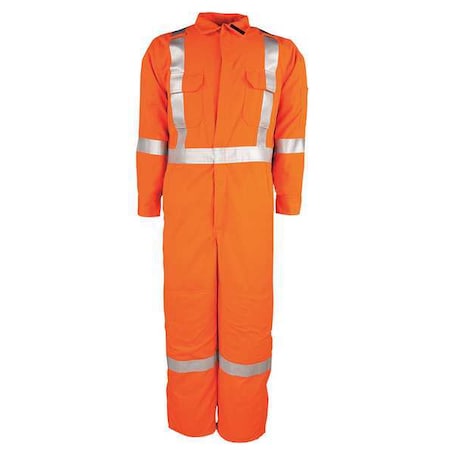 Big Bill Coverall, 9 cal/sq cm ATPV, 5X-Large, 60 in Inseam, Tencate Tecasafe(R) Plus 1698ZTS7-5XLR-ORA