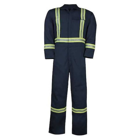 BIG BILL Flame Resistant Coverall, Navy, UltraSoft(R), 5XL 1325US7-5XLR-NAY