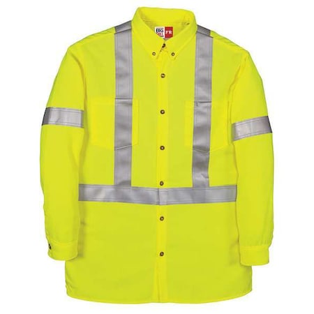 Big Bill Men's Flame-Resistant Collared Shirt, 8.9 cal/sq cm, M, 12% Aramid, 40% Modacrylic, 48% Tencel 148BDTY7-MT-YEL
