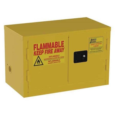 Jamco Hazardous Material Storage Cabinet, 11 gal, 0 Shelves, Steel, 34 in W x 22 in H x 18 in D, Yellow BU11YP