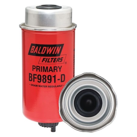 Baldwin Filters Fuel Filter, 7 11/16 in Length, 3 3/16 in Outside Dia BF9891-D