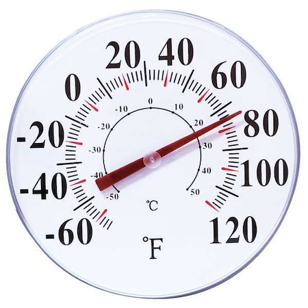 Zoro Select Analog Thermometer, -60 to 120 Degree F 49T439