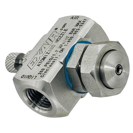 Exair Atomizing Spray Nozzle, 0.3 to 5.8 gph SR1030SS