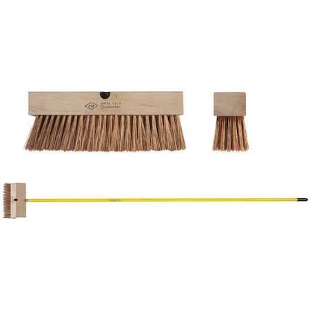Ampco Safety Tools 12 in Sweep Face Push Broom Head, Stiff, Synthetic, Brown PB-10