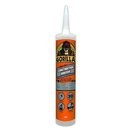 Gorilla Glue Construction Adhesive, Heavy Duty Series, Clear, 9 oz, Cartridge 8010001