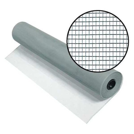 Phifer Door and Window Screen, Galvanized Steel, 36 in W, 100 ft L, 0.009 in Wire Dia, Gray 3007624